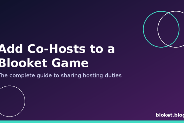 Add co-hosts to a Blooket game shown with two overlapping host circles