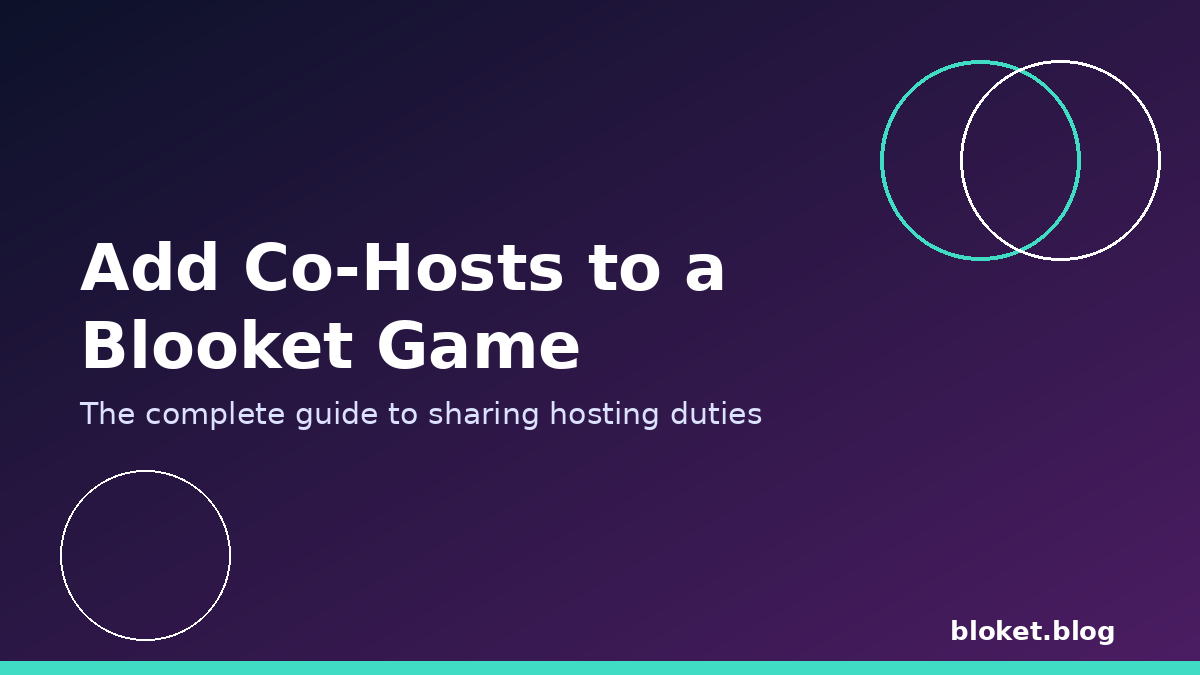 Add co-hosts to a Blooket game shown with two overlapping host circles