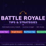 Blooket Battle Royale tips featured image showing strategy guide for students and teachers