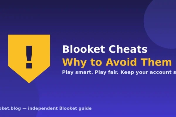 Blooket cheats warning graphic with shield icon and text "why to avoid them"