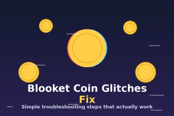 Blooket coin glitches fix illustration showing a glitching gold coin with sync error effect Title: Blooket coin glitch troubleshooting