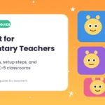 Blooket for elementary teachers guide cover with colorful classroom avatar characters