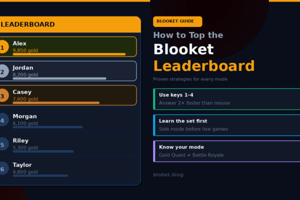 How to top Blooket leaderboard showing ranked players with gold quest scores and winning strategy tips