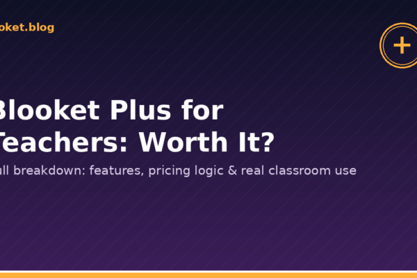 Blooket Plus for teachers comparison graphic with upgrade badge