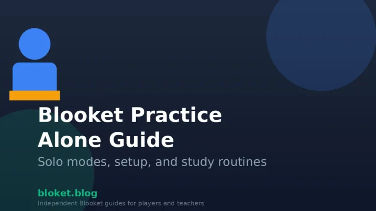 Blooket practice alone guide cover showing a solo study icon and article title Title: Blooket practice alone guide