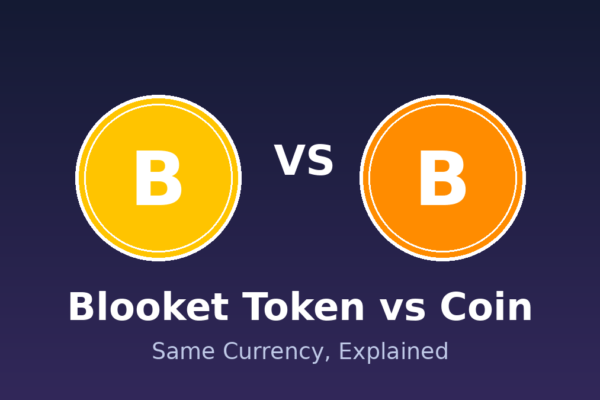 Blooket token vs coin difference shown as two golden B coins side by side with VS label