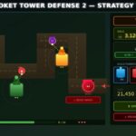 Blooket Tower Defense strategy guide showing a map with tower placements, chokepoints, and a rarity legend