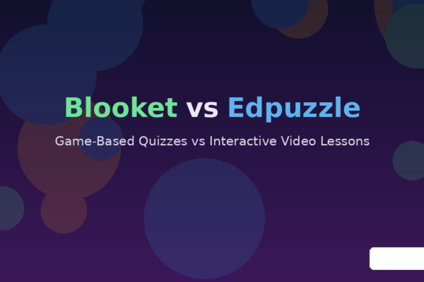 Blooket vs Edpuzzle comparison graphic showing both platform names side by side