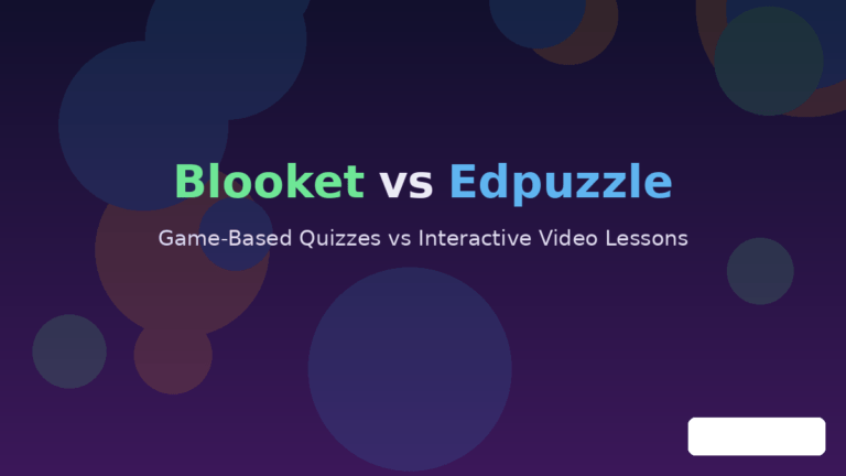 Blooket vs Edpuzzle comparison graphic showing both platform names side by side