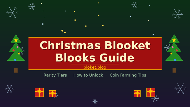 Christmas Blooket blooks guide with rarity tiers and holiday box tips