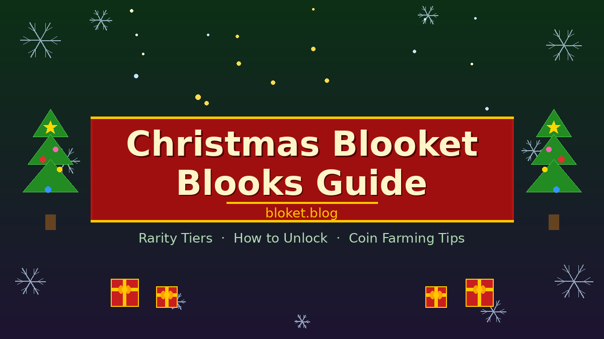 Christmas Blooket blooks guide with rarity tiers and holiday box tips