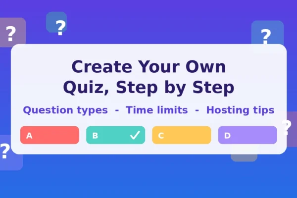 Create a Blooket quiz screen showing four multiple choice answer pills with one marked correct"