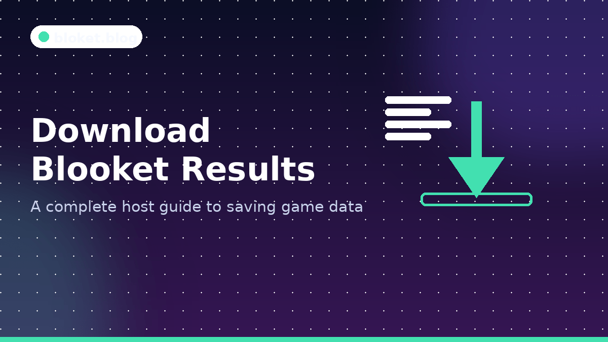 Download Blooket results screen showing host report export option