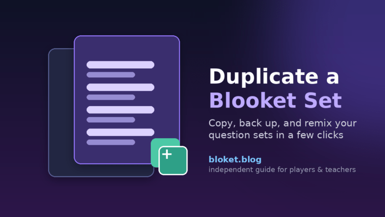 Duplicate a Blooket Set — two overlapping question cards with a copy icon