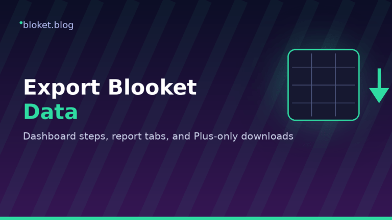 Export Blooket data dashboard screen with download arrow and spreadsheet icon