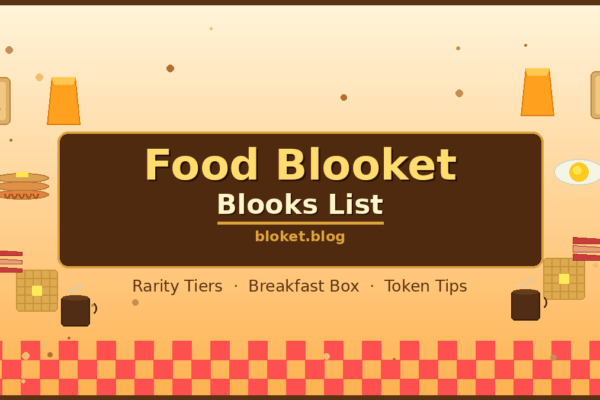 Food Blooket blooks list showing breakfast food characters by rarity tier