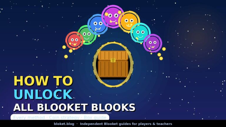 How to unlock all Blooket blooks — treasure chest opening with blooks flying out