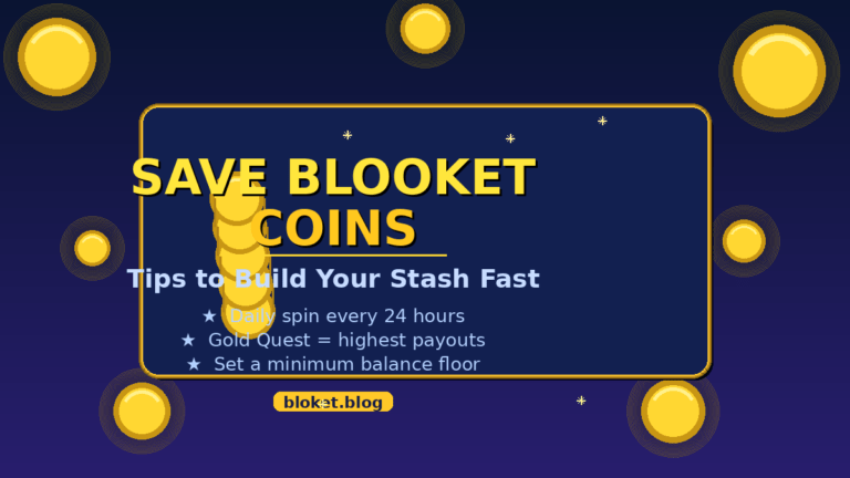 Save Blooket coins tips guide showing coin stack and daily earning strategies Title: Save Blooket Coins Tips Guide