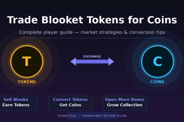 Trade Blooket tokens for coins — token and coin exchange diagram for players