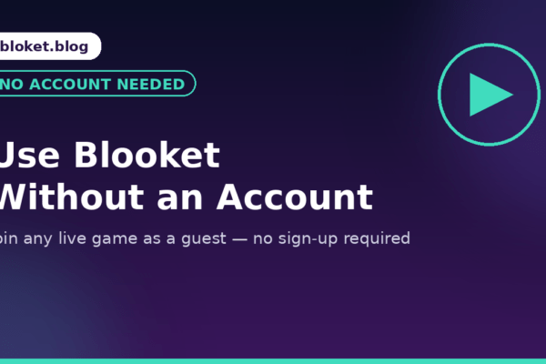 "Use Blooket without account screen showing guest join code entry"