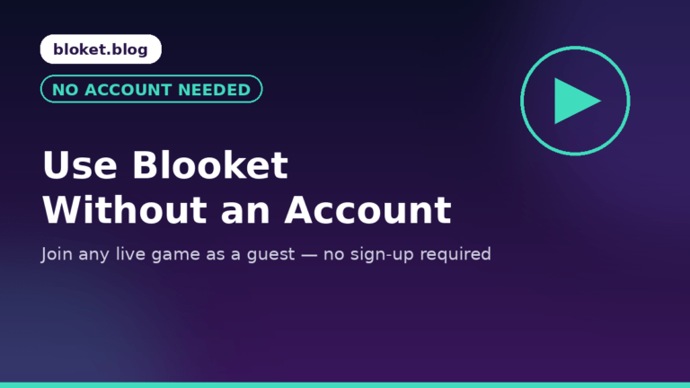 "Use Blooket without account screen showing guest join code entry"