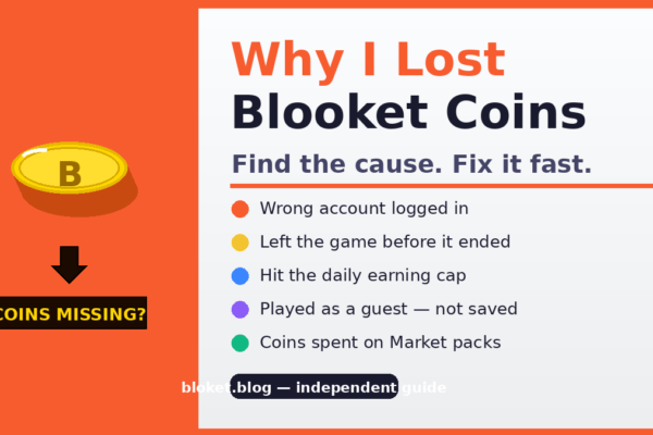 Why I lost Blooket coins fix guide showing coin icon with warning sign and common causes list