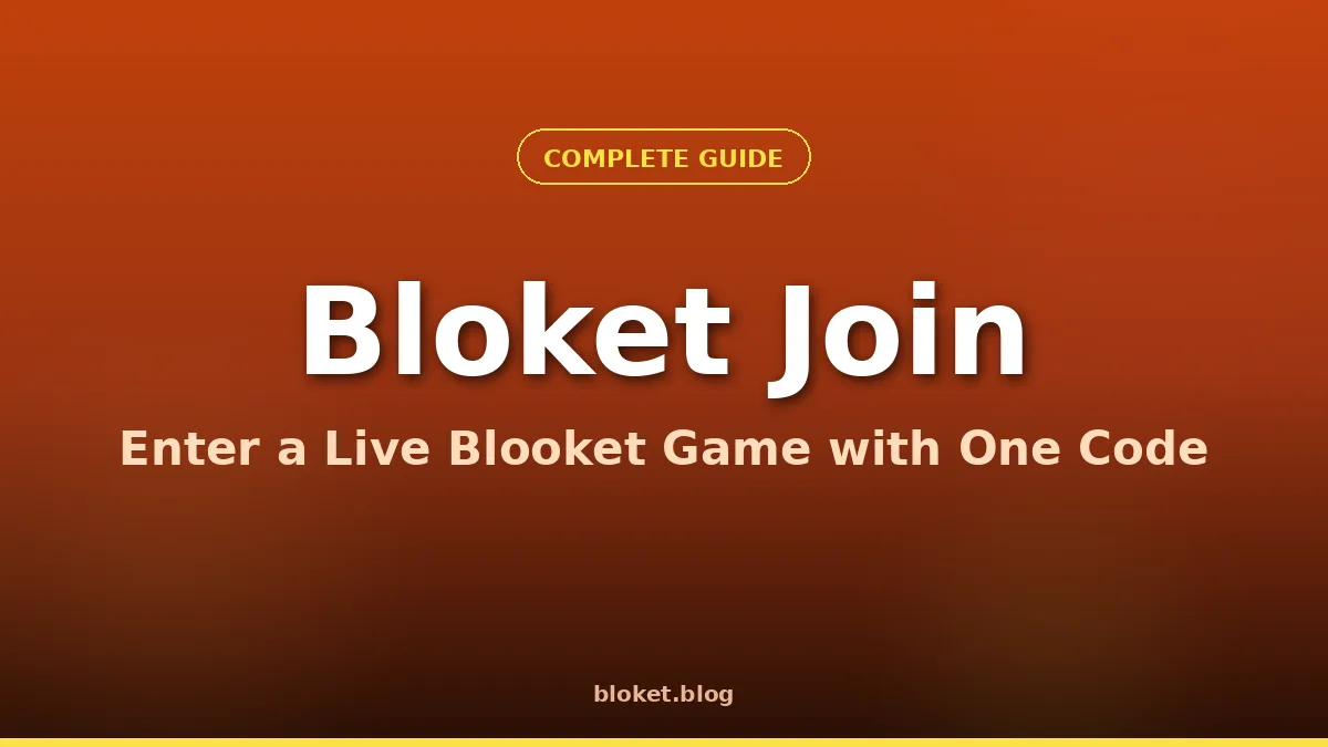 Bloket join guide cover graphic showing how to enter a live Blooket game with a code