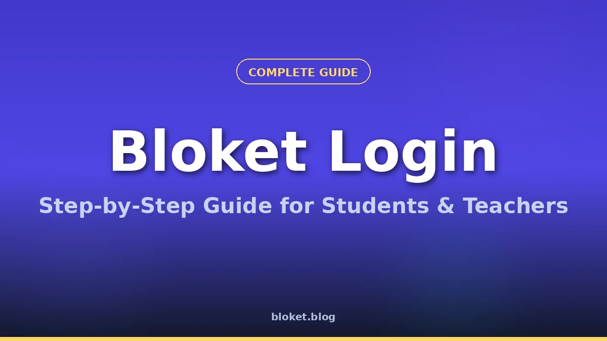 Bloket login guide cover graphic showing platform sign-in for students and teachers
